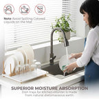 Stone Drying Mat for Kitchen Counter + Sink Caddy | 15.7"x11.8" Diatomaceous - Image 6