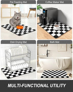 Rnivvi Dish Drying Mat for Kitchen Counter, 12 x 19" Cute Checkered Absorbent - Image 7