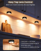 Puck Lights, Battery Operated Wireless LED Under Cabinet Lighting - Image 2