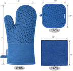 KEGOUU Oven Mitts and Pot Holders 6pcs Set, Kitchen Oven Glove High Heat - Image 2