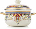 Retro Flower Enamel Stockpot by OLYTARU