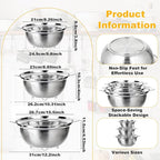 3 Pcs Stainless Steel Colander Strainer Set Metal Colander - Image 5