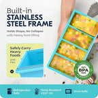 Silicone Freezer Trays with Lids, 2 Cup & 1 Cup Soup Container Style Ice Cube - Image 4
