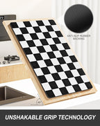 Rnivvi Dish Drying Mat for Kitchen Counter, XL 15 x 24" Cute Checkered - Image 5