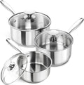 MICHELANGELO Stainless Steel Sauce Pan Set by Michelangelo
