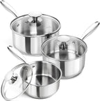 MICHELANGELO Stainless Steel Sauce Pan Set by Michelangelo