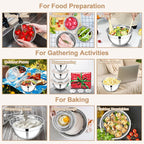 E-far Mixing Bowls with Lids and Graters, Stainless Steel Salad Mixing Bowl - Image 6