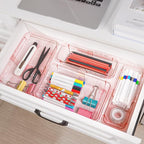14 Pcs Clear Drawer Organizer, Adjustable Drawer Storage Box, 3-Size Desk - Image 5