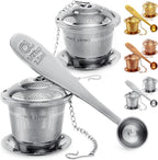 Tea Infuser Set of 2 with Tea Scoop & Drip Trays by ApaceLiving
