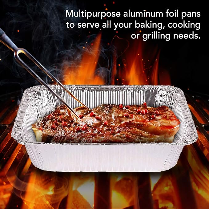 Stock Your Home Aluminum Pans 9x13 Disposable Foil Baking Pans - Image 5