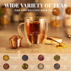 Tea Infuser Set of 2 with Tea Scoop & Drip Trays - Image 2