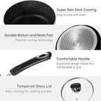 Nonstick Saucepan Set with Lid, Non Stick 1Qt & 2Qt Sauce Pan Set with Glass - Image 3