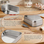 LIANYU Baking Pan Set of 2, 12⅓ x 9¾ x 2 Inch Cake Lasagna Brownies Casseroles - Image 3