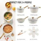 SENSARTE Nonstick Ceramic Cookware Set, 13-Piece Non-toxic Pots and Pans Set - Image 2