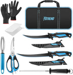 Fillet Knife Kit Combo, Fishing Knives and Honing Rod, Ultra-Sharp G4116 German by Fotrend