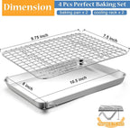 TeamFar Toaster Oven Pan with Rack Set, 10.5 x 8 x 1 Inch Stainless Steel Small - Image 2
