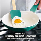 GreenPan Rio Healthy Ceramic Nonstick 8" Frying Pan Skillet and Silicone - Image 2