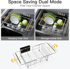 JASIWAY Dish Drying Rack in Sink, Expandable Stainless Steel Dish Drainers - Image 2