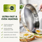 GreenPan Stainless Steel Cookware Set, 11 Piece, Induction Cookware, Dishwasher - Image 5