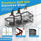 EUDELE Shower Caddy 2 Pack, Adhesive Shower Organizer - Image 5