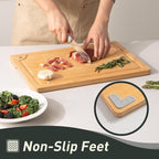 Bamboo Cutting Board Set Non Slip Feet - Image 5