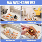 Poppy Dish Drying Mat for Kitchen Counter Wild Flower Drying Pad Absorbent - Image 7