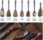Gudamaye Pakka wood 7-Piece Blue Wooden Cooking Utensils, Wooden Spoons - Image 3