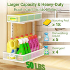 Under Sink Organizer 4-Pack, Metal 2-Tier Pull-Out Cabinet Shelf - Image 5