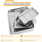 Baking Sheet Pan Set of 8, CEKEE Stainless Steel Cookie Sheets - Image 2