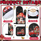 Fourluoo 10 Pcs Kitchen Dish Towels Rugs Oven Mitts and Pot Holders Set - Image 5