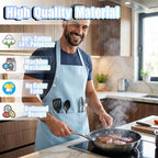TOSHE Kitchen Apron Waterdrop Resistant Cotton Apron - Image 3