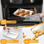 Homikit 1 Pack Baking Sheet, 10 x 8 Inch Stainless Steel Cookie Tray Set - Image 4
