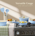 CAROTE 15Pcs Ceramic Cookware Set, Pots and Pans Set Non Stick, Kitchen Cooking - Image 7