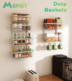 Mefirt 12 Inch Wide Narrow Over The Door Pantry Organizer, Pantry Organization - Image 4
