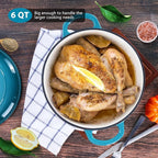 E-far 6 Quart Dutch Oven, Enameled Cast Iron Dutch Oven Pot - Image 6