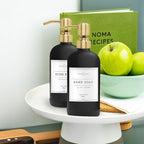 Vine Creations Black Glass Soap Dispenser, 2 Pack Kitchen Soap Dispenser Set - Image 8