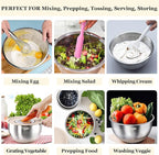 Wildone Mixing Bowls with Airtight Lids, with 3 Grater Attachments, Scale Marks - Image 4