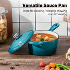 Homikit Cast Iron Sauce Pan, 1 Quart Enameled Cast Iron Saucepan - Image 8