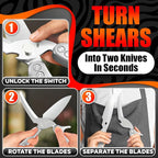 Heavy Duty Poultry Shears – Kitchen Shears Dishwasher Safe, Spring-Loaded - Image 6