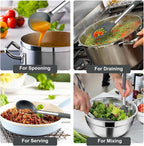 TeamFar Kitchen Utensils, for Non-stick Cookware Flipping, Draining – Gray - Image 4