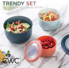 COOK WITH COLOR Prep Bowls with Lids- Wide and Deep Nesting Plastic Small - Image 4