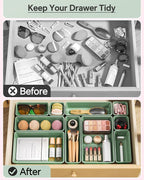 KEMETHY 25 PCS Plastic Drawer Organizers Set, 4 Sizes Vanity Organizer - Image 3