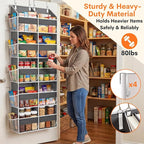 Over the Door Organizer 5 Tiers, Extra Large Behind Door Storage of 10 - Image 3