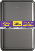 Wilton Silver Non Stick Medium Baking Sheet, 15.25 x 10.25 Inch, Cookie Sheet by Wilton
