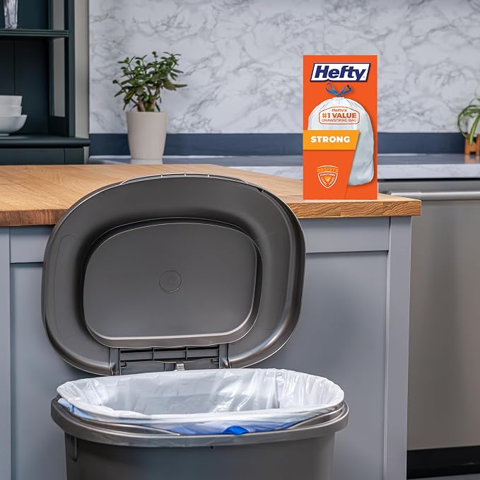 Hefty Strong White 13 Gallon Trash Bags - Image 2