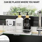 Moforoco Kitchen Dish Soap Dispenser Set, 16OZ Glass Bottle, Hand and Dish Soap - Image 5
