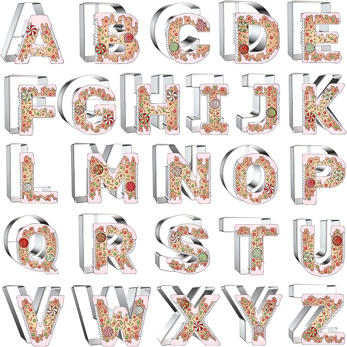4 Inch Alphabet Letter Cookie Cutter Set by Xzhloym