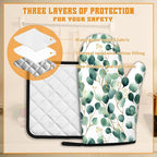 Eucalyptus Leaf Oven Mitts and Pot Holders Set - Image 3