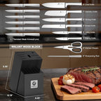 imarku 15-Piece Knife Block Set Built-in Sharpener, Japanese High Carbon - Image 2