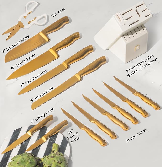 STYLED SETTINGS White and Gold Knife Set - Image 3